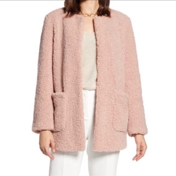 Halogen Pink Teddy Coat Size XL - Picture 2 of 8
